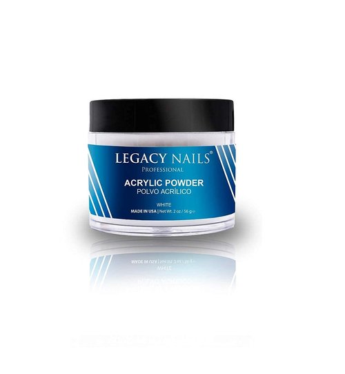 Legacy Nails White Acrylic Powder - 56g | High-Quality, Fast-Drying Formula for Salon-Grade Nail Extensions