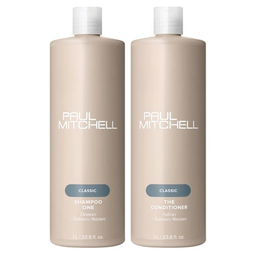 Paul Mitchell Cleanse and Detangle Duo Set - Classic Liter Size for Effortless Hair Care