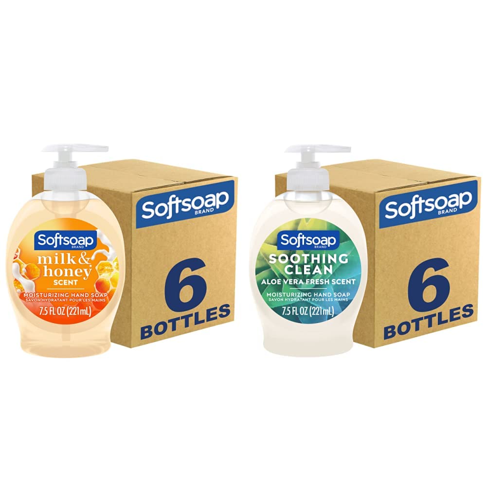 Softsoap Moisturizing Liquid Hand Soap - Milk & Honey & Aloe Vera, 7.5 Fl Oz, Pack of 6