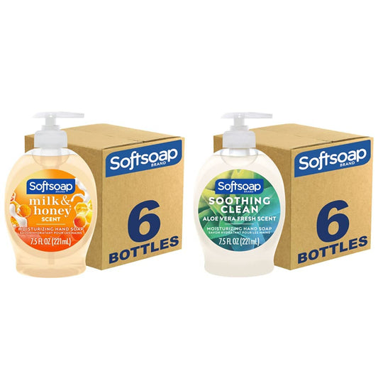 Softsoap Moisturizing Liquid Hand Soap - Milk & Honey & Aloe Vera, 7.5 Fl Oz, Pack of 6