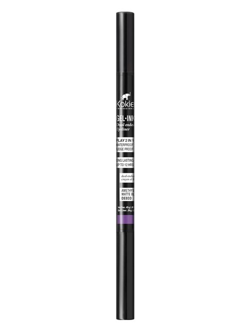 Kokie Gel Ink Dual-Ended Eyeliner - Amethyst & Matte Black for Bold Eye Looks