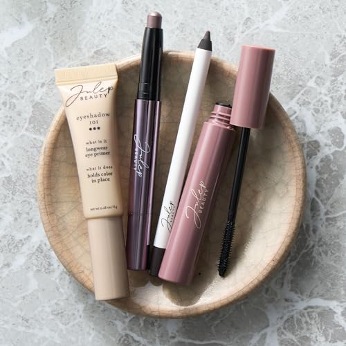 Julep Eyeshadow 101 Crème-to-Powder Waterproof Eyeshadow Stick Duo – Long-Lasting, Crease-Proof, Easy Apply with Built-in Smudger -Taupe Shimmer and Stone