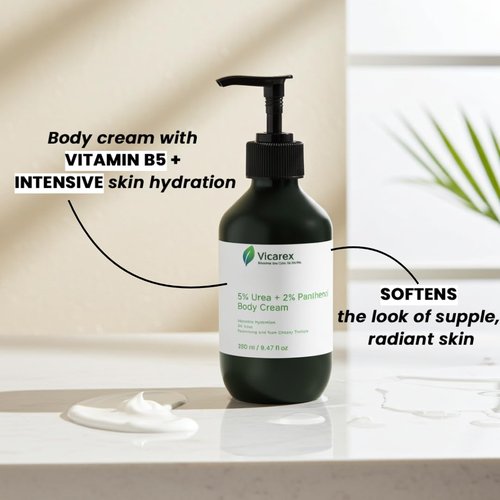 VICAREX Intensive Hydration Body Cream 9.47 fl oz, Urea Body Cream for Dry Skin with 5% Urea and 2% Panthenol