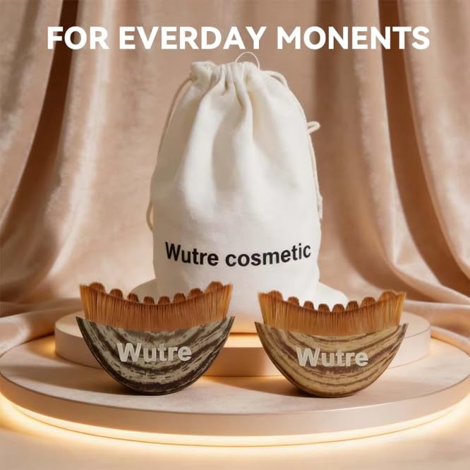 Wutre Lymphatic Drainage Face Brush Set - Natural Soft Bristle for Contouring & Detox | Anti-Puffiness Massager