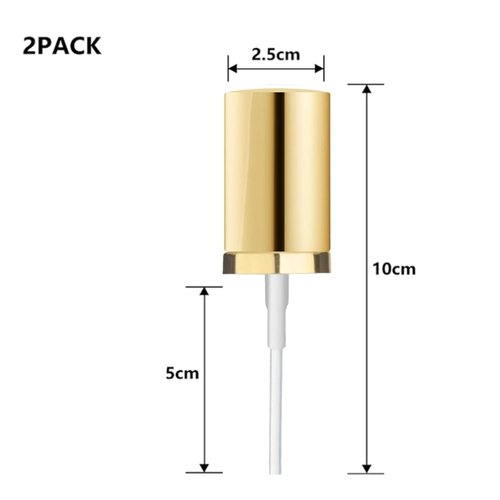 Chris.W Foundation Pump Dispenser - 2 Pack for Estee Lauder Double Wear & Maybelline Fit Me | Gold Lid