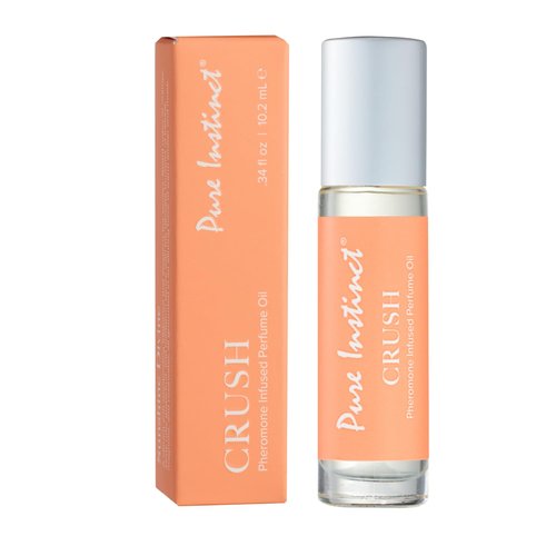 Pure Instinct CRUSH The Original Pheromone Infused Essential Oil Perfume Cologne - For Her Women - TSA Ready (Roll On Bottle 0.34 Fl. Oz./10.2mL)
