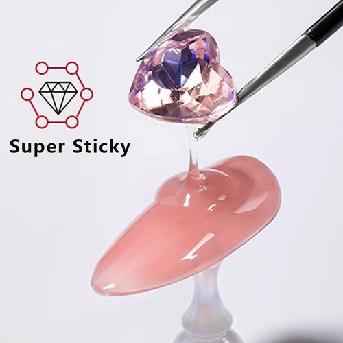 SUTOKAKA Rhinestone Glue for Nails, Super Strong Gel Nail Glue for Nail Charms Resin Gems Diamonds Beads Jewelry Decorations 3D Nail Gel 30ML Cured Need