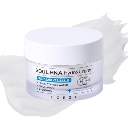 IZEZE Soul HNA Hydro Cream - Hydrating Hyaluronic Acid Moisturizer | 1.69 fl. oz, Korean Skincare for Dry Skin