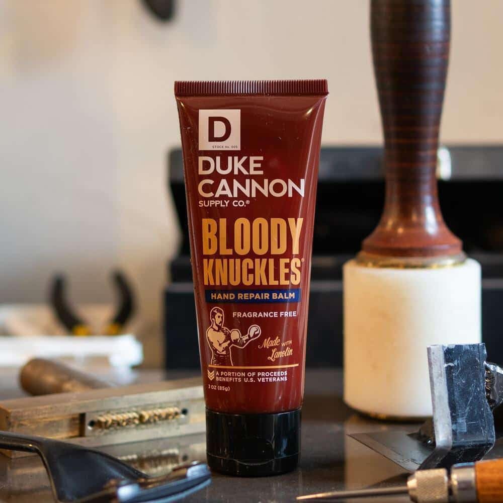 Duke Cannon Bloody Knuckles Hand Repair Balm - Unscented Moisturizing Cream for Dry, Cracked Hands | 3 oz Travel Size