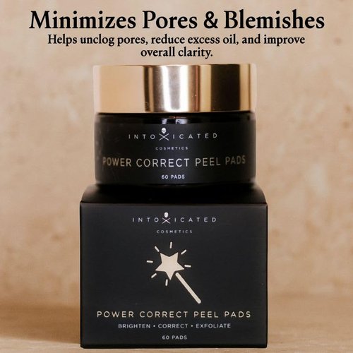 Intoxicated Cosmetics Power Correct Peel Pads - Exfoliating Treatment for Fine Lines & Radiance | Niacinamide & Green Tea Extract