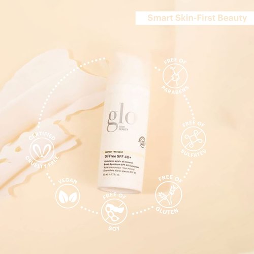 Glo Skin Beauty Mineral Sunscreen SPF 40 - Oil-Free Hydrating Face Moisturizer with Zinc Oxide & Hyaluronic Acid | 1.7 Fl Oz