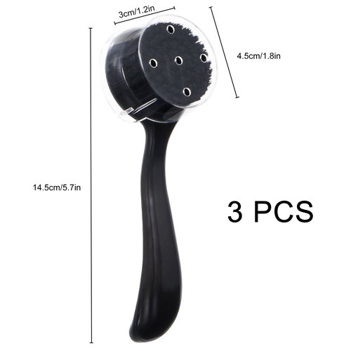 4 Pcs Large Face Scrubber, Beomeen Facial Cleansing Brush Charcoal Black Bristles Exfoliator Soft Brush with Lid for Gentle Deep Cleansing and Exfoliating