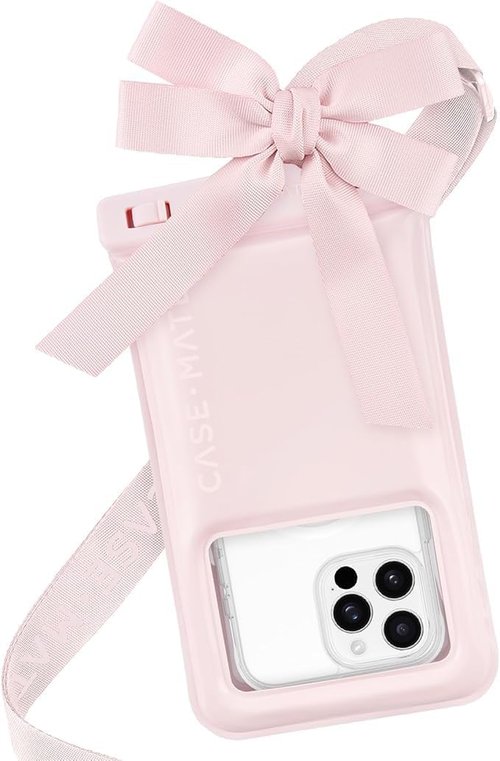Case-Mate IP68 Waterproof Phone Pouch - Floating Design with Crossbody Lanyard for iPhone 17 Pro Max/16 Pro/15/14/13/S26 - Ballet Pink