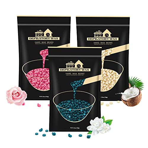 Lifestance Hard Wax Beans Hair Removal Kit, 1lb Large Refill Stripless Waxing Beans for Women Men Waxing Depilatory Violet Pearl Wax Beads