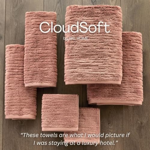 SKL Home CloudSoft Cotton Luxury 4 Pc Bath Towel Set, Clay