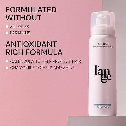 L'ANGE HAIR Glass Hair Heat Protectant Spray - Anti-Frizz Blow Dry Mist | Long-Lasting Hold & Shine | 5 fl oz, 2-Pack