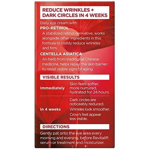 L’Oreal Paris RevitaLift Anti-Wrinkle & Firming Eye Cream - 14g/0.5oz for Youthful Skin