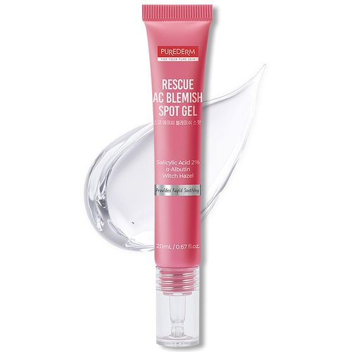 Purederm Blemish Spot Treatment Gel - Salicylic Acid 2% for Soothing Acne Care, 20ml