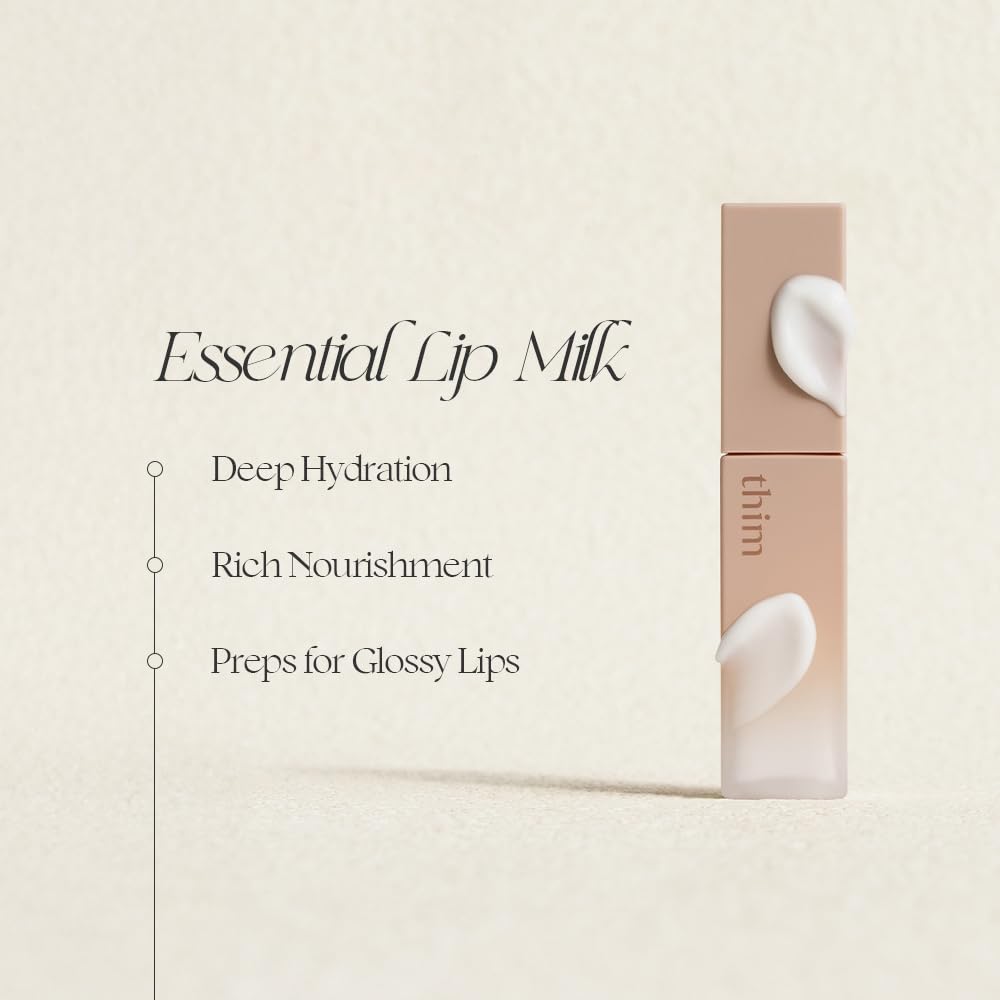 Thim Essential Lip Milk - Hydrating Lip Primer & Balm with Shea Butter & Jojoba Oil | 7g / 0.24 fl. oz.
