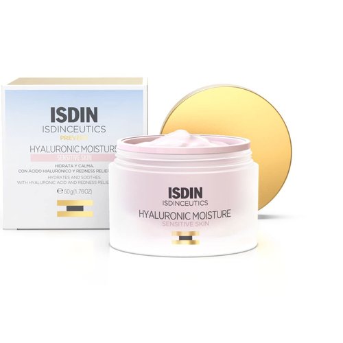 ISDIN Isdinceutics Hyaluronic Moisture Daily Face Moisturizer - Calming Formula for Sensitive Skin, 1.76 OZ