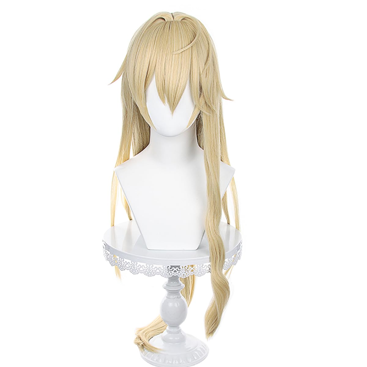 XiongXiongLe Game Honkai Star Rail Luocha Cosplay Wig Women Costume Yellow Blonde Long Straight Hair Wigs for Girls Cos Party Halloween Christmas Comic Con(Luocha)