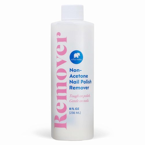 Ella+mila Non-Acetone Nail Polish Remover - Gentle, Nourishing Vegan Formula - 8oz