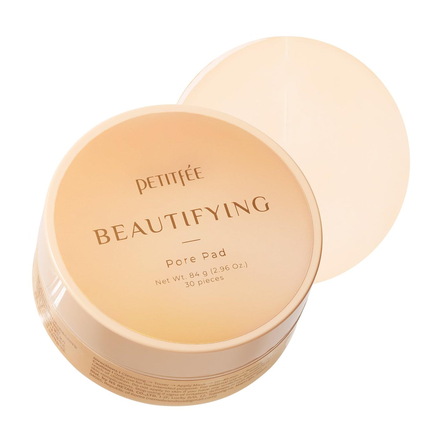 Skiennix Beautifying Pore Pads - Hydrogel Peach Formula with Collagen & Glutathione | 30 Pieces for Smooth Skin