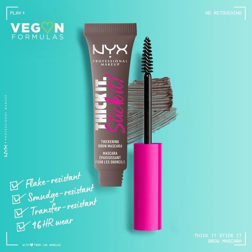 NYX Professional Makeup Thick It Stick It Brow Gel - Thickening Eyebrow Mascara in Cool Ash Brown
