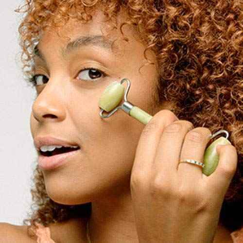 Revlon Jade Stone Face Roller, Dual-Sided Face Massager to Cool and De-Puff, Jade, 1 Count