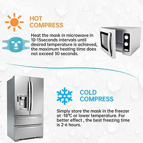 ZN?CUET?D Cold Face Eye Mask Ice Pack Reduce Facial Puff, Dark Circles, Gel Beads Hot Heat Cold Compress Pack, Face SPA for Woman Sleeping, Pressure, Headaches, Skin Care, Post Laser Care[Blue]