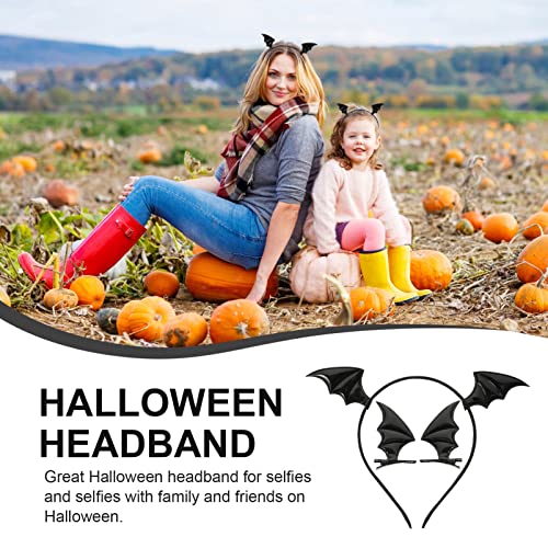 Beaupretty Halloween Bat Hair Clips Bat Wings Headband Cartoon Bat Ears Headband Hair Accessories Cosplay Costume Black