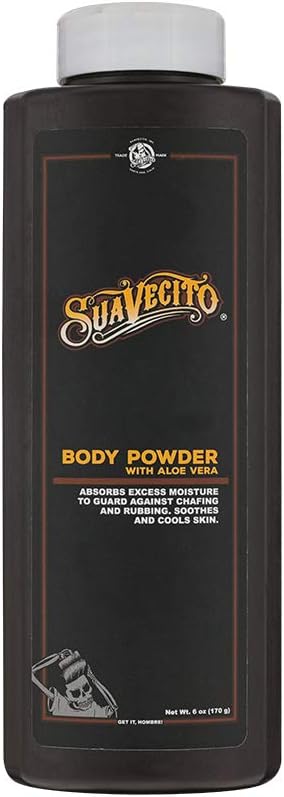 Suavecito Body Powder - Aloe Vera Formula for Long-Lasting Comfort & Protection | 6 oz, Original Scent
