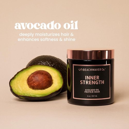 Beachwaver Co. Inner Strength Hair Mask - 8 Oz Vegan Treatment with Avocado Oil & Silk Amino Acids | Eliminates Frizz & Repairs Split Ends
