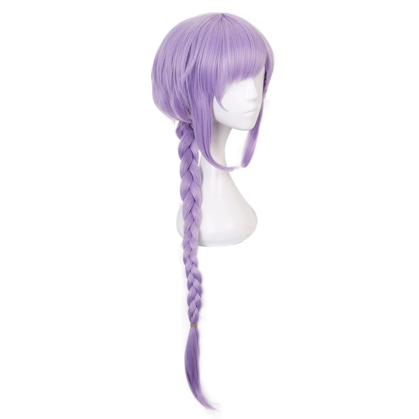 MoeLoli Qiqi Cosplay wig for Genshin Impact Long Purple Wig with Braid, Anime Hair Wigs with bangs Halloween wig (Qiqi)