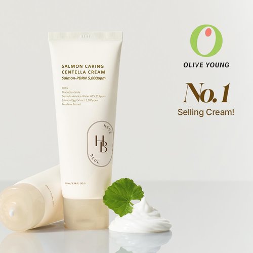 HEVEBLUE Salmon Caring Centella Cream - Hydrate & Rejuvenate Skin with Salmon PDRN & Centella | Korean Skincare