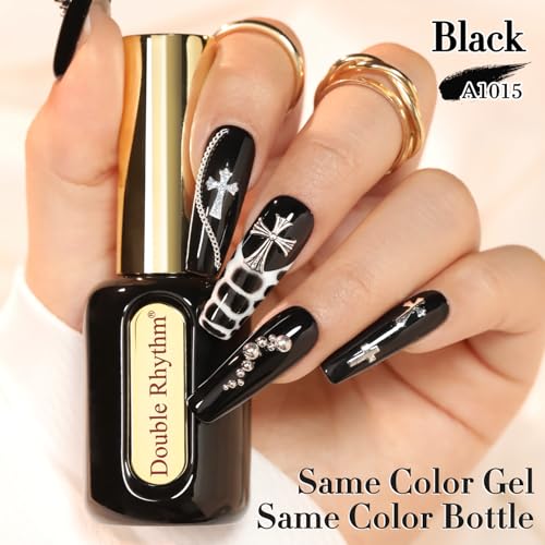 Double Rhythm 0.50 OZ Gel Polish Same Color Same Bottle Golden Round Translucent Hema Free Neutral Natural Milky 15 ML Jelly UV Polish Art DIY at Home (Pastel Pink Orange-H1317)