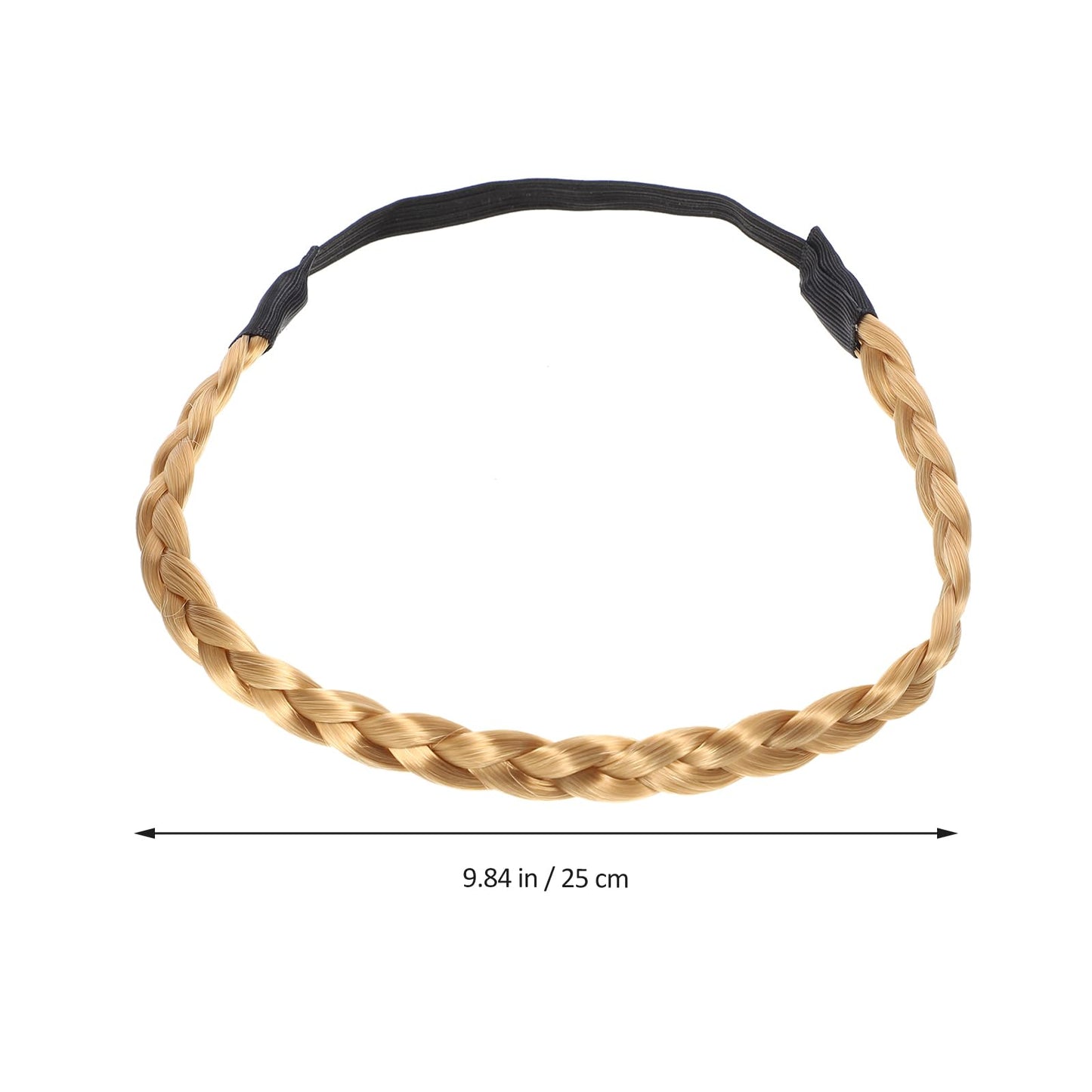 KALLORY Girls Headbands Womens Fashion Headbands Braid Hair Band Elastic Stretch Braids Headband Wide Plaited Synthetic Hair Accessory for Women Girls (Golden brown) Womens Hair Bands Braided Wig