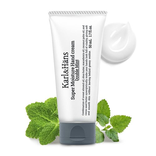 Karl&Hans Super Moisturizing Mint Hand Cream - Double Mint Scent with Shea Butter & Coconut Oil | 1.7 fl oz