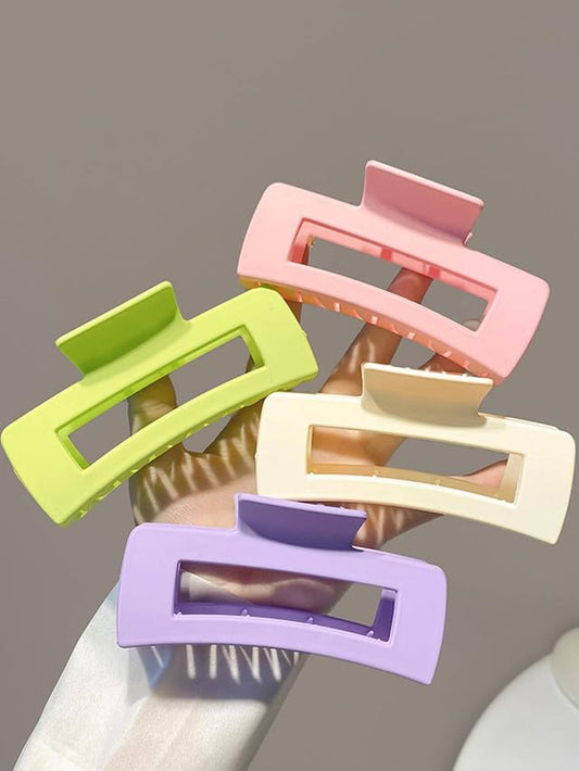 4 Piece Big Hair Claw Clips for Women Large X Large Medium Claw Clip for All Hair Types Sturdy Non slip for Thin Thick Curly Hair Neutral Matte Hair Clips 4.3