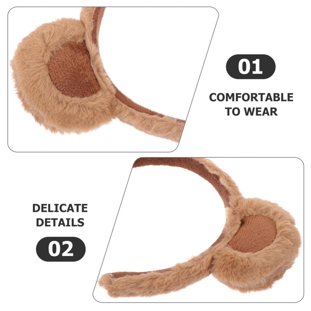 Beaupretty 3pcs Bear Ears Headband Halloween Animal Cosplay Headwear Party Prop Favors for Women Girls Brown
