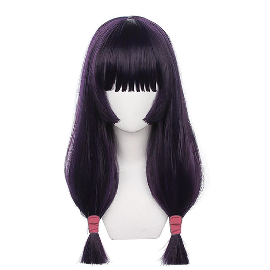 XiongXiongLe Long Purple Black Wig Cosplay Jujutsu Kaisen Iori Utahime Purple Gradient Hairs Wigs with Two Braids For Girl Boy Party Halloween Christmas(Iori Utahime)