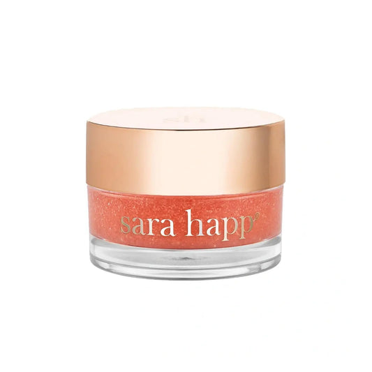 Sara Happ The Lip Scrub: Sparkling Peach Sugar Scrub for Dry Lips - Gently Exfoliate, Polish, and Revitalize Lips with Vitamin E and Jojoba & Grape Oils, Vegan, 0.5 oz.