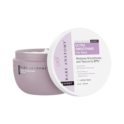 Bare Anatomy Ultra Smoothing Hair Mask - Deep Conditioning with Carbohydrate Complex & Niacinamide | For Dry & Frizzy Hair | 250g