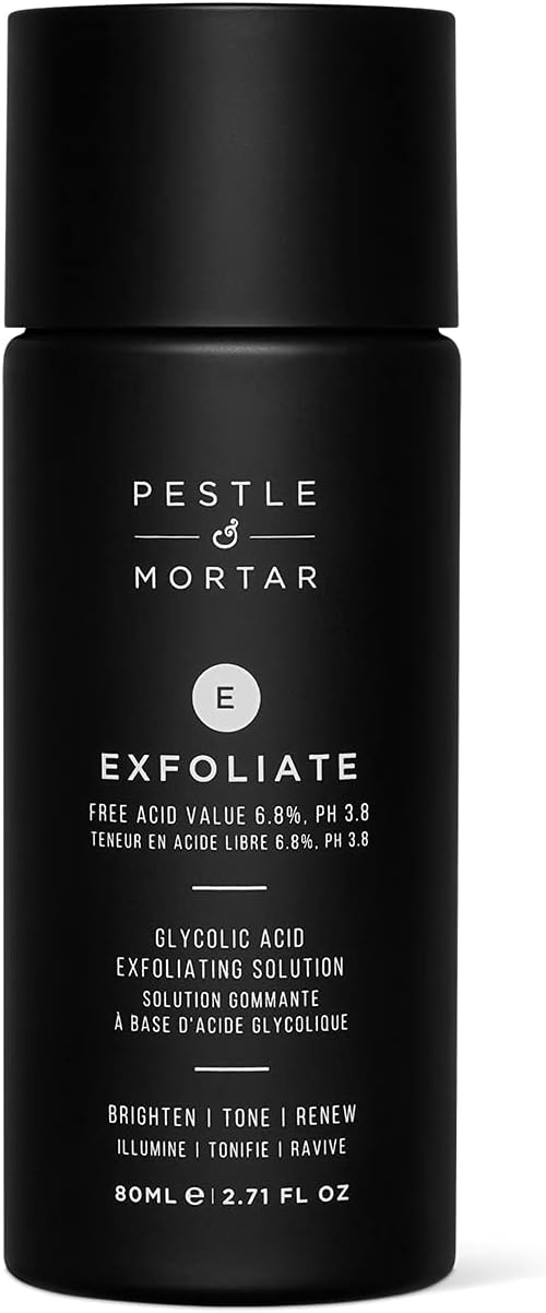 Pestle & Mortar Glycolic Acid Facial Toner - 6.8% Exfoliating Formula for Pore Minimization & Even Skin Tone | Vegan & Cruelty-Free, 80ml