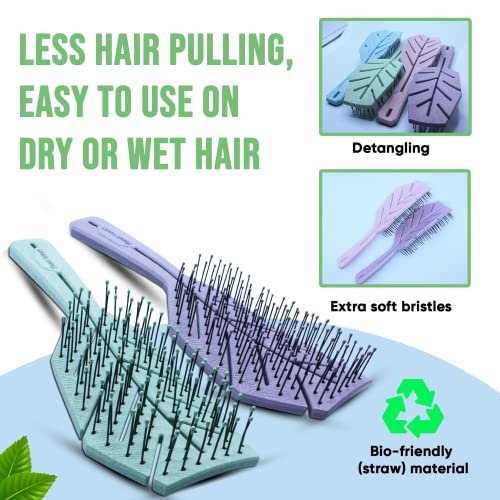 Planet Luxury Eco-Friendly Hair Brush w/Extra Soft Bristles, Detangler Hairbrush, Vented, Wet and Dry Hair For Women, Kids, Curly, Straight, Fine Hair Brush (Dusty Rose)