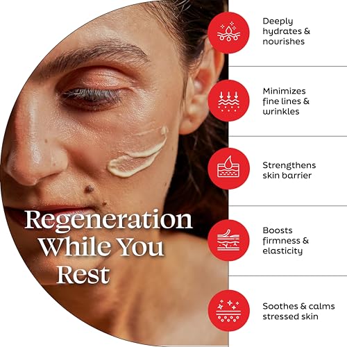 Night Cream Intense - Overnight Face Cream with 5-ALA, Resveratrol, Ceramides, Peptides - Anti-Aging Facial Moisturizer for Fine Lines, Wrinkles, Skin Barrier - German Made - 1.7 Fl Oz