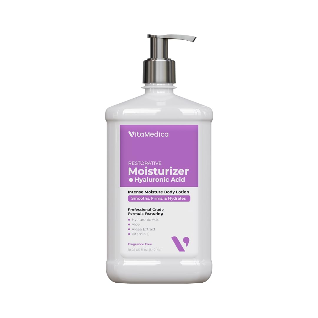 VitaMedica Hyaluronic Acid Body Moisturizer - Intense Hydration & Firming Lotion | Fragrance-Free, 18.25 fl oz