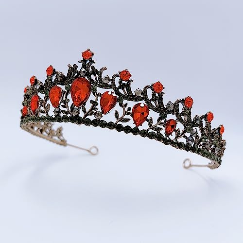 SH Red Queen Crown for Women, Wedding Tiara for Bride, Rhinestone Tiaras and Crowns, Crystal Costume Hair Accessories for Birthday Prom Pageant Prom Celebration