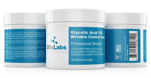QRxLabs Acne Control, Resurfacing & Wrinkle Control Pads – Glycolic + Salicylic Acid with Pore Refining Toner