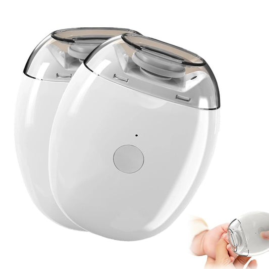 2 Pcs Universal Automatic Fingernail Grinder, 2026 Portable 3 in 1 Electric Nail Clippers with LED Light & 3 Speeds, Silent Auto Fingernail Cutter and Polishing Trimmer